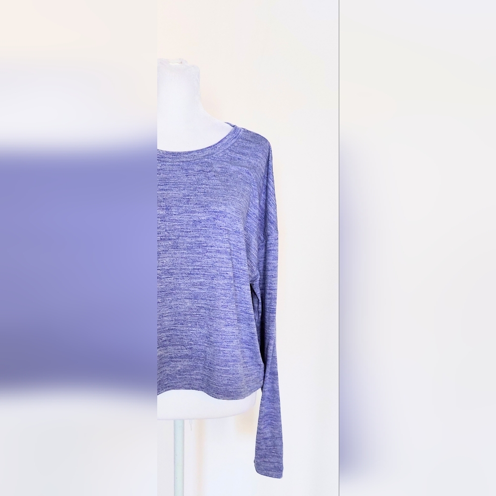 Z by Zella Cropped Pullover Shirt Long Sleeve Purple Heather Size XS - Picture 3 of 8